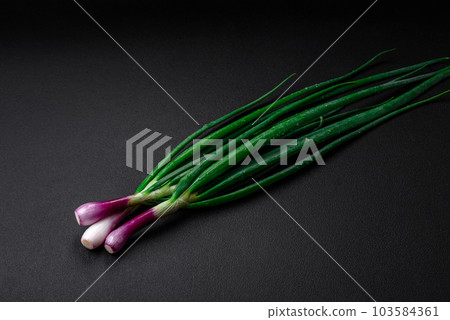 Fresh green onions for cooking a healthy vegetarian dish Fresh green onions for cooking a healthy vegetarian dish 103584361