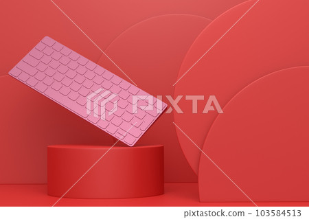 Abstract scene or podium with computer keyboard on monochrome Abstract scene or podium with computer keyboard on monochrome 103584513