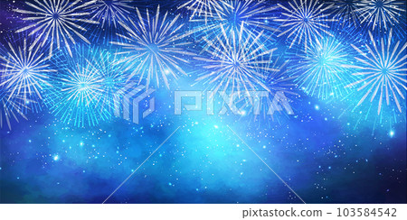 Fireworks Tanabata Milky Way summer background 103584542
