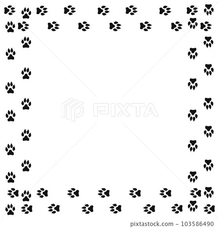 Frame with dog tracks isolated on white background. Frame with dog tracks isolated on white background. 103586490