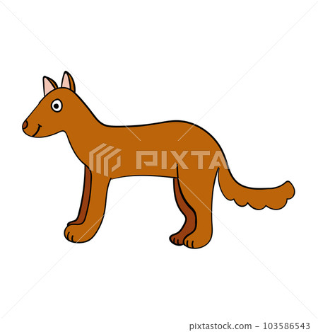 Cartoon doodle linear cute dog isolated on white background. Cartoon doodle linear cute dog isolated on white background. 103586543