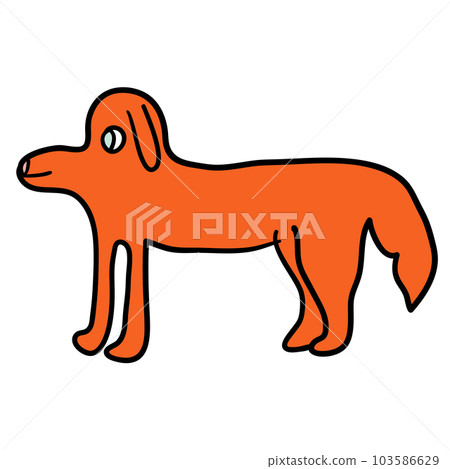 Cartoon doodle dog isolated on white background. 103586629