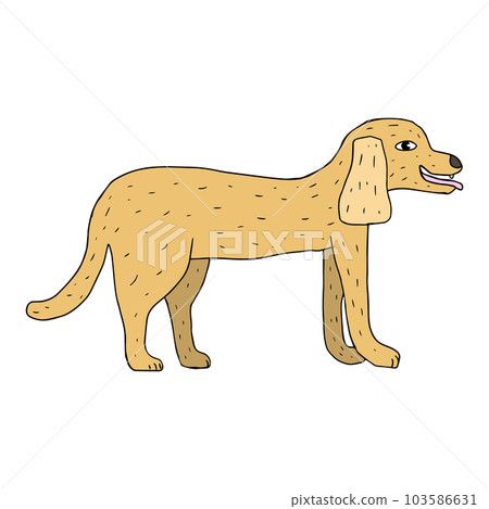 Cartoon doodle dog isolated on white background. Cartoon doodle dog isolated on white background. 103586631