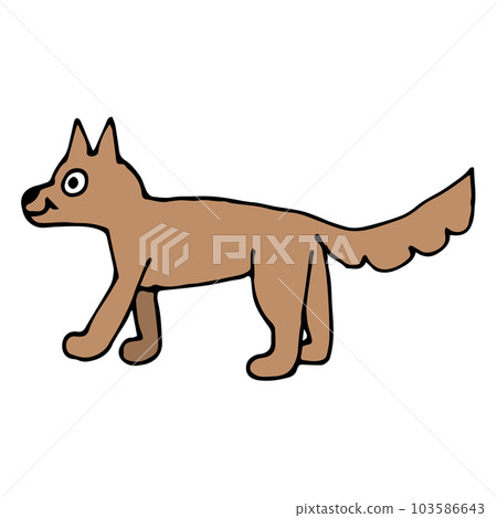 Cartoon doodle linear dog isolated on white background. Cartoon doodle linear dog isolated on white background. 103586643