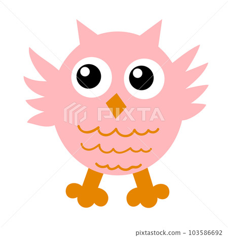 Cute cartoon owl in flat style isolated on white background. Cute cartoon owl in flat style isolated on white background. 103586692