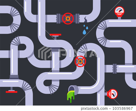 background from water pipes on a dark background. background from water pipes on a dark background. 103586967