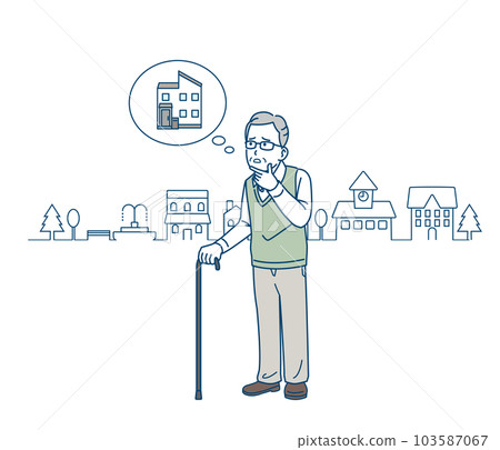 一個因為不記得回家去哪里而迷路的老人，一個老人 103587067