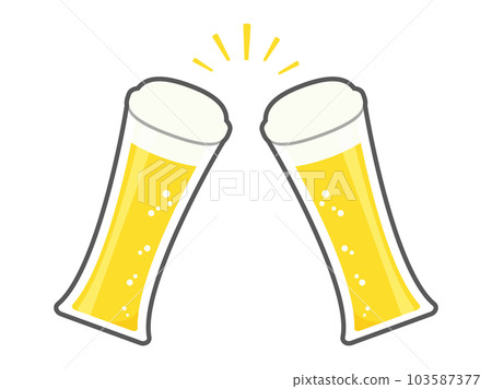 Illustration toasting with a glass of beer Illustration toasting with a glass of beer 103587377