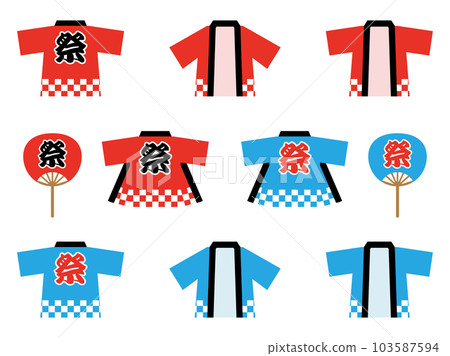 節日法衣和扇子套裝 103587594