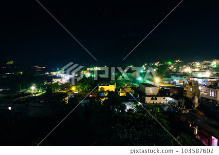 san pedro on atitlan at night, guatemala 103587602