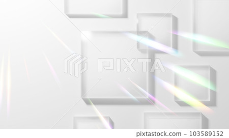 Multiple rectangular glasses on a white background. rays. bird's-eye view. (Landscape) Multiple rectangular glasses on a white background. rays. bird's-eye view. (Landscape) 103589152