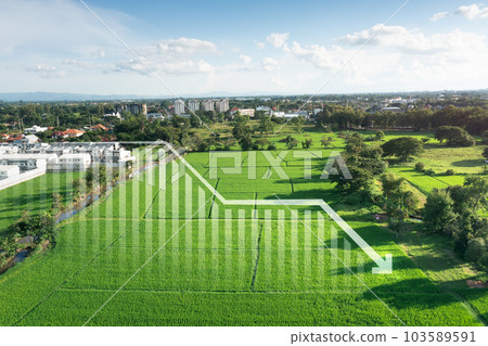 Land and decreasing concept in aerial view. Land and decreasing concept in aerial view. 103589591