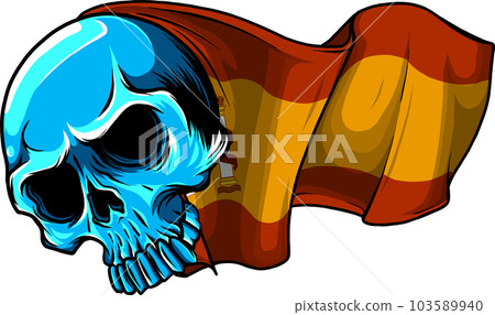 vector blue skull hand drawing illustration on white background vector blue skull hand drawing illustration on white background 103589940