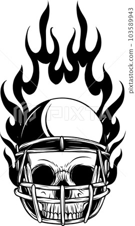 Monochrome rugby skull in vector illustration design Monochrome rugby skull in vector illustration design 103589943