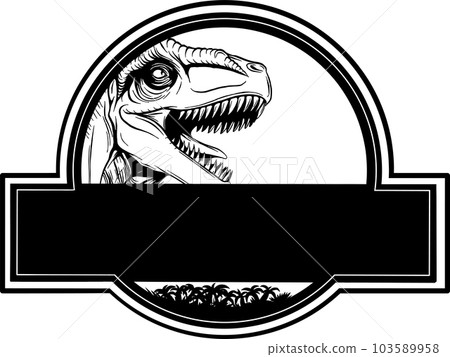 vector illustration of monochrome jurassic logo design vector illustration of monochrome jurassic logo design 103589958