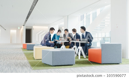 open office meeting scene open office meeting scene 103590077