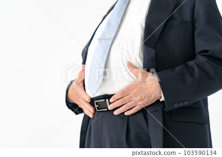 Obesity stomach metabolic syndrome senior man 103590134