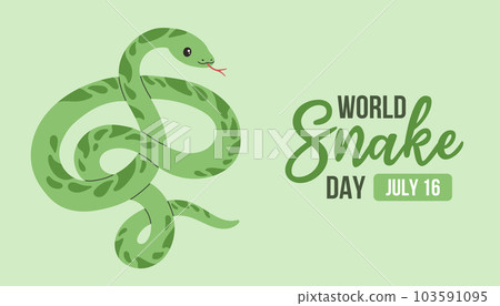 World Snake Day. July 16. Holiday concept. Template for background, banner, card, poster with text inscription World Snake Day. July 16. Holiday concept. Template for background, banner, card, poster with text inscription 103591095