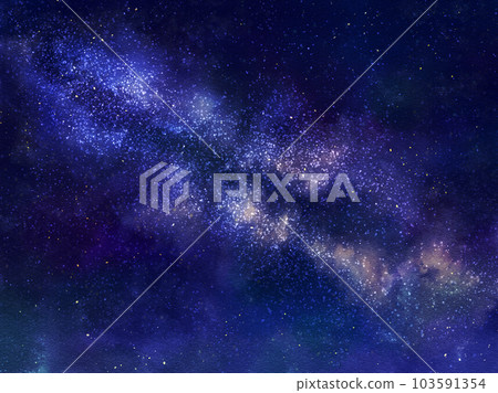 手繪水彩銀河和夜空 手繪水彩銀河和夜空 103591354