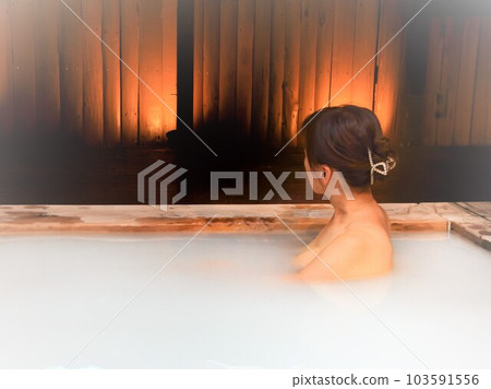 Women bathing in hot springs Women bathing in hot springs 103591556