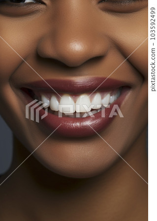 Close-up of a smiling woman's mouth "AI-generated image" Close-up of a smiling woman's mouth "AI-generated image" 103592499