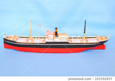 Paper ship model modeled after the Samarang Maru Paper ship model modeled after the Samarang Maru 103592657