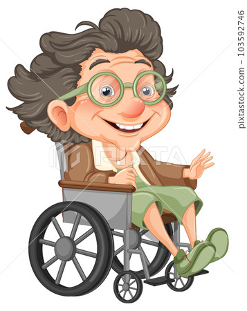 Elderly people sitting on wheelchair 103592746