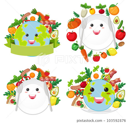 Set of healthy food icon 103592876