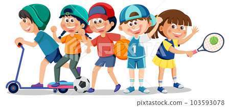 Kids Enjoying Various Sports Kids Enjoying Various Sports 103593078