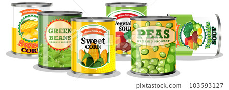 Canned food vegetable isolated Canned food vegetable isolated 103593127