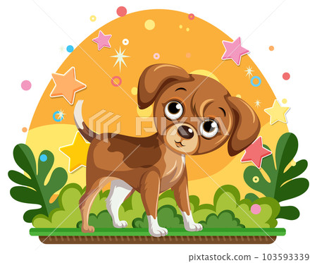 Cute dog at the garden isolated 103593339