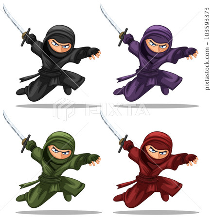 Asian ninja cartoon character Asian ninja cartoon character 103593373