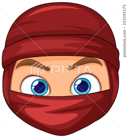 Ninja head cartoon isolated Ninja head cartoon isolated 103593375
