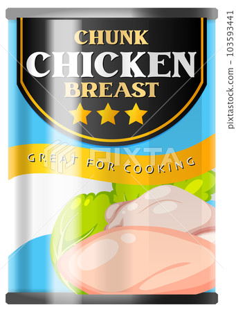 Chunk Chicken Breast Food Can Vector 103593441