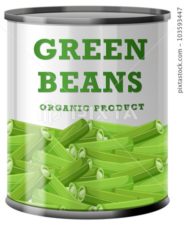 Green Beans Food Can Vector 103593447