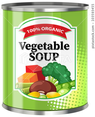 Vegetable Soup in Food Can Vector Vegetable Soup in Food Can Vector 103593455