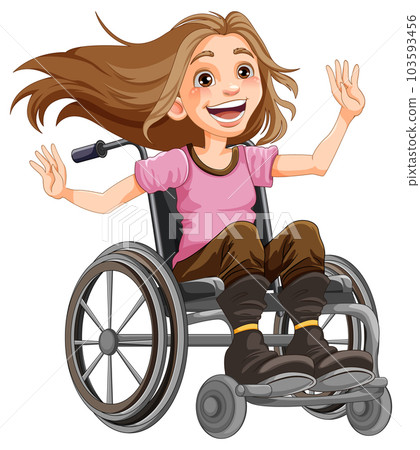 Happy Disabled Person in Wheelchair 103593456