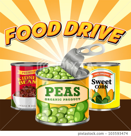 Canned food with comic background 103593474