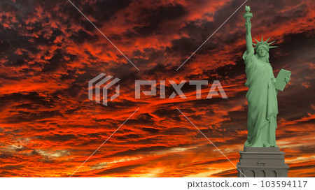 The statue of liberty on twilight sky 3d rendering The statue of liberty on twilight sky 3d rendering 103594117