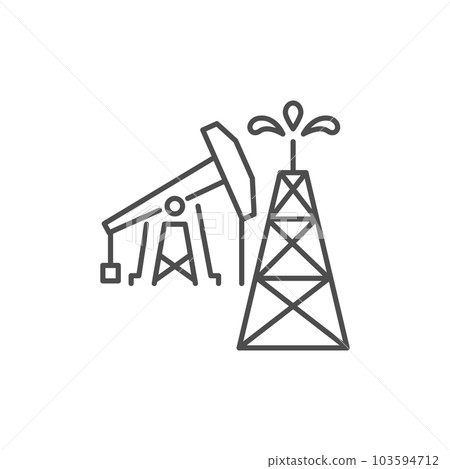 Oil rig and pump related vector linear icon Oil rig and pump related vector linear icon 103594712
