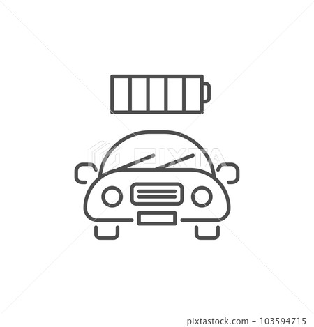 Electric car related vector linear icon 103594715