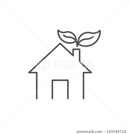 Eco house related vector linear icon 103594718