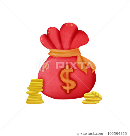 Money bags for Chinese New Year, New Year's Day, element ,Packets of Ang Pao, hand draw, Money bags for Chinese New Year, New Year's Day, element ,Packets of Ang Pao, hand draw, 103594853