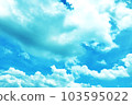 Pink clouds in the sky - a good background for graphic design 103595022