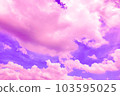 Pink clouds in the sky - a good background for graphic design 103595025