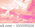 Pink clouds in the sky - a good background for graphic design 103595026
