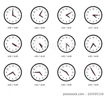 Simple clock set every 5 minutes 4:00 16:00 103595138
