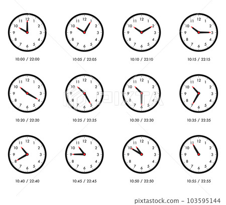 簡單的時鐘設置為每 5 分鐘 10:00 22:00 簡單的時鐘設置為每 5 分鐘 10:00 22:00 103595144
