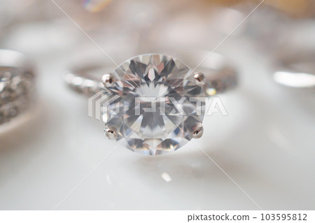 Beautiful diamond rings jewelry on white background 103595812