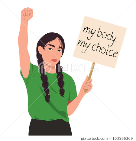 Indian woman protesting against abortion law. Indian woman protesting against abortion law. 103596369